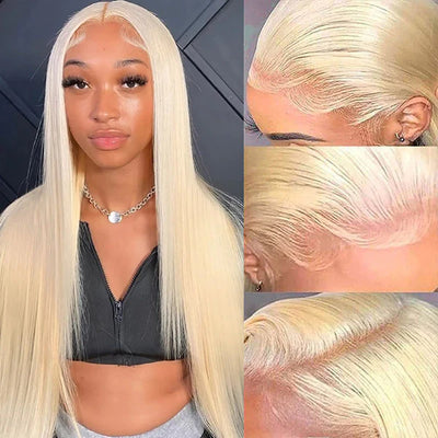 613 Blonde Hair Transparent Lace Front Wig Straight Hair Real Human Hair