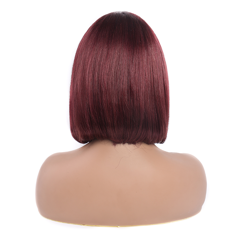 Burgundy Lace Front Wigs Human Hair 12 Inch 13×4 HD Lace Bob Wig 99J Colored Wig