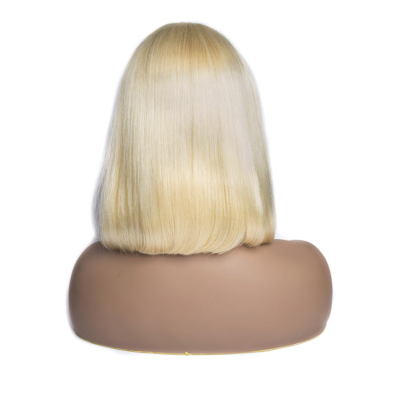 13×4 Invisible HD Lace Front Wigs Blonde Bob Wig 613 Straight Hair