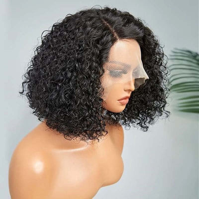Curly Bob Wig 13×4 Lace Front Wig HD Lace Wig Pre Plucked Human Hair