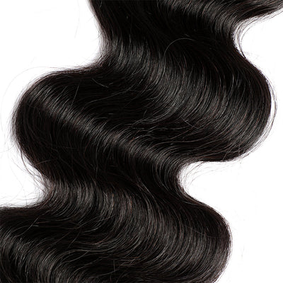 Mongolian Hair Body Wave Virgin Human Hair 3 Bundles With Lace Closure