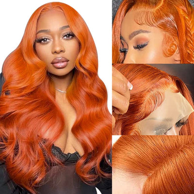 Body Wave #350 Color HD lace Wig Ginger Human Hair Wig for Women
