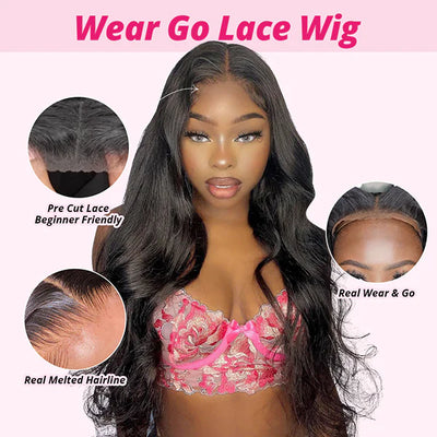 Glueless Lace Wig HD Undetectable Lace 5×5 Closure Wig  Wear and Go Body Wave Wig