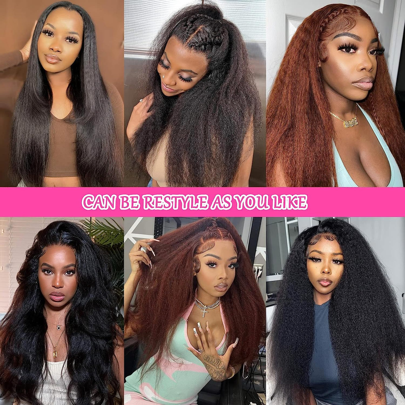 Vip Beauty 13x6 Kinky Straight Human Hair Wig for Black Women 150% Density