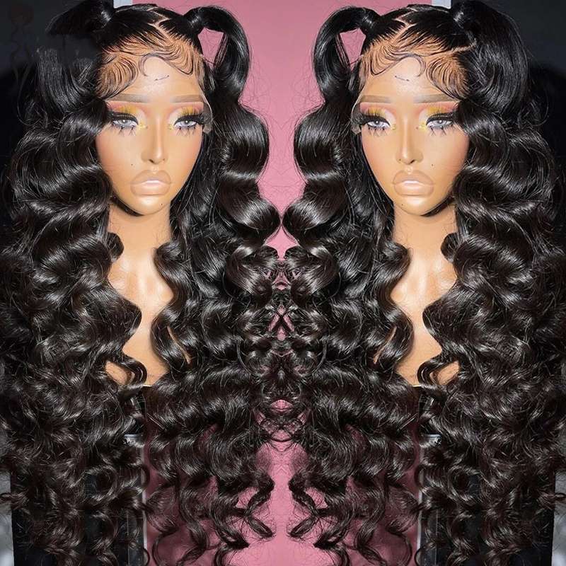 Vip Beauty Loose Wave Human Hair Wig Transparent lace 13*6 Frontal Wig