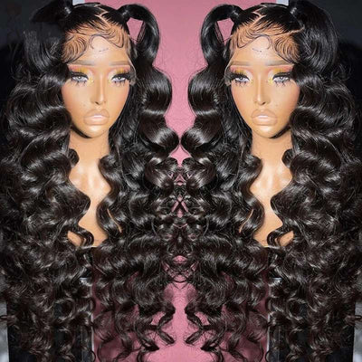 Vip Beauty Loose Wave Human Hair Wig Transparent lace 13*6 Frontal Wig
