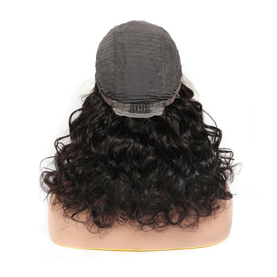 Shoulder Length Hair Loose Wave Wig 16 Inches Transparent Lace BOB Wig 200% Density