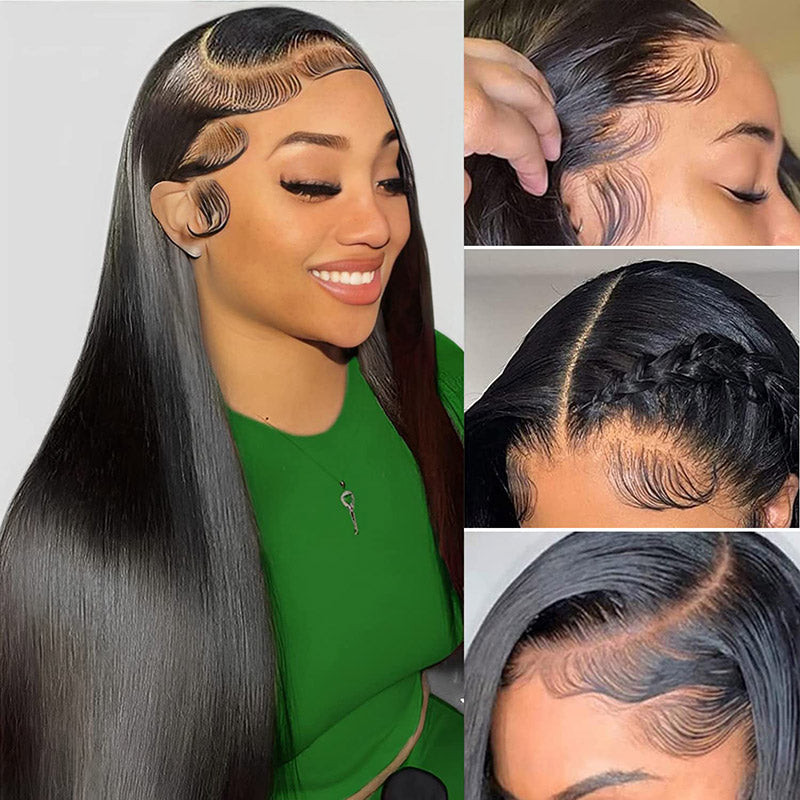 Straight Hair 360 Lace Frontal Wigs Natural Human Hair Lace Front Wigs