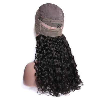  150 Density Brazilian Water Wave 360 Lace Wigs Remy Human Hair Wigs For Black Women Pre Plucked With Baby Hair cap back