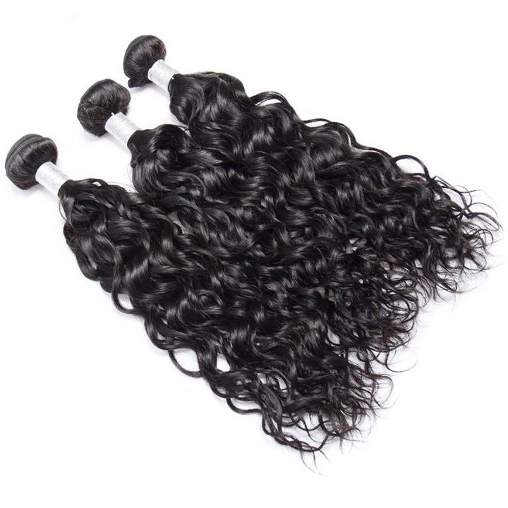  Raw Indian Virgin Remy Human Hair Water Wave Weave 3 Bundles wet and wavy human hair