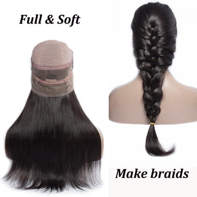  Malaysian Straight 360 Lace Frontal Wigs Virgin Remy Human Hair Lace Front Wigs With Baby Hair for Sale-braids